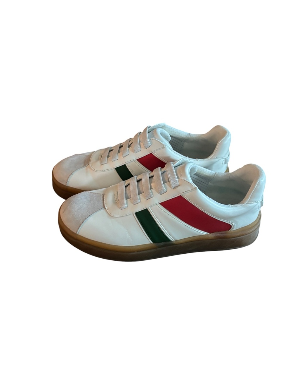 EUC Franco Sarto Vinto Slip-On Sneakers - Red, White, and Green - Size 9